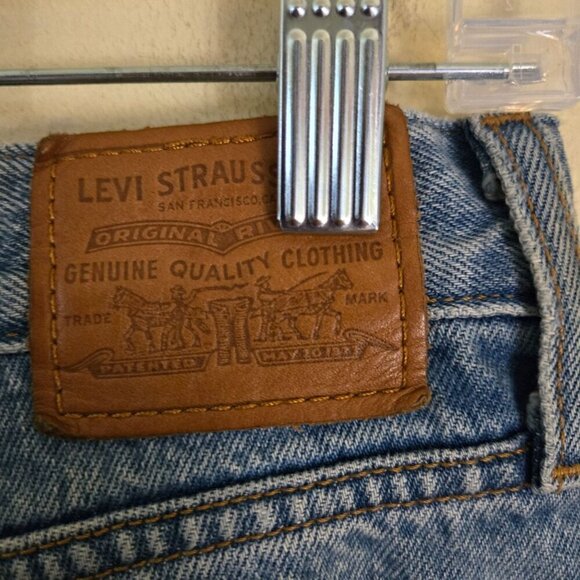 Levi's Wedgie Premium Denim Busted Knees Button Fly 100% Cotton Jeans Size 28 - Picture 8 of 11